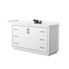 Custom image for White with Matte Black Trim / Carrara Cultured Marble / No Mirror