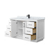 Custom image for White with Matte Black Trim / White Carrara Marble / No Mirror