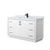 Custom image for White with Matte Black Trim / White Carrara Marble / No Mirror