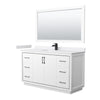 Custom image for White with Matte Black Trim / White Cultured Marble / 58