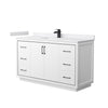 Custom image for White with Matte Black Trim / White Cultured Marble / No Mirror
