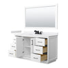 Custom image for White with Matte Black Trim / White Cultured Marble / 58