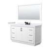 Custom image for White with Matte Black Trim / White Cultured Marble / 58