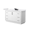 Custom image for White with Matte Black Trim / White Cultured Marble / No Mirror