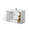 Custom image for White with Brushed Nickel Trim / White Carrara Marble / No Mirror