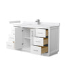 Custom image for White with Brushed Nickel Trim / White Cultured Marble / No Mirror