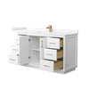 Custom image for White with Satin Bronze Trim / Carrara Cultured Marble / No Mirror
