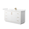 Custom image for White with Satin Bronze Trim / Carrara Cultured Marble / No Mirror