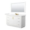 Custom image for White with Satin Bronze Trim / Carrara Cultured Marble / 58