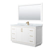 Custom image for White with Satin Bronze Trim / White Carrara Marble / 58