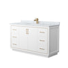 Custom image for White with Satin Bronze Trim / White Carrara Marble / No Mirror