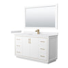 Custom image for White with Satin Bronze Trim / White Cultured Marble / 58