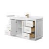 Custom image for White with Satin Bronze Trim / White Cultured Marble / No Mirror