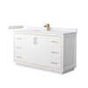 Custom image for White with Satin Bronze Trim / White Cultured Marble / No Mirror