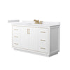 Custom image for White with Satin Bronze Trim / White Cultured Marble / No Mirror