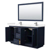 Custom image for Dark Blue with Brushed Nickel Trim / Carrara Cultured Marble / 58