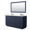 Custom image for Dark Blue with Brushed Nickel Trim / Carrara Cultured Marble / 58