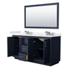 Custom image for Dark Blue with Brushed Nickel Trim / White Cultured Marble / 58