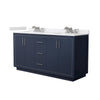Custom image for Dark Blue with Brushed Nickel Trim / White Cultured Marble / No Mirror