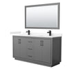 Custom image for Dark Gray with Matte Black Trim / Carrara Cultured Marble / 58