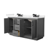Custom image for Dark Gray with Matte Black Trim / Carrara Cultured Marble / No Mirror