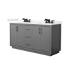 Custom image for Dark Gray with Matte Black Trim / Carrara Cultured Marble / No Mirror