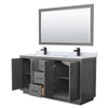 Custom image for Dark Gray with Matte Black Trim / White Carrara Marble / 58
