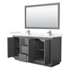 Custom image for Dark Gray with Brushed Nickel Trim / Carrara Cultured Marble / 58