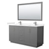 Custom image for Dark Gray with Brushed Nickel Trim / Carrara Cultured Marble / 58