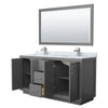 Custom image for Dark Gray with Brushed Nickel Trim / White Carrara Marble / 58