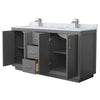 Custom image for Dark Gray with Brushed Nickel Trim / White Carrara Marble / No Mirror