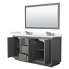 Custom image for Dark Gray with Brushed Nickel Trim / White Quartz / 58