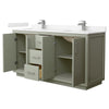 Custom image for Light Green with Brushed Nickel Trim / Carrara Cultured Marble / No Mirror