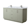 Custom image for Light Green with Brushed Nickel Trim / White Carrara Marble / No Mirror