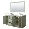 Custom image for Light Green with Brushed Nickel Trim / Giotto Quartz / 58