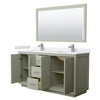 Custom image for Light Green with Brushed Nickel Trim / White Cultured Marble / 58