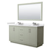 Custom image for Light Green with Brushed Nickel Trim / White Cultured Marble / 58
