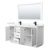 Custom image for White with Matte Black Trim / Carrara Cultured Marble / 58