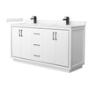 Custom image for White with Matte Black Trim / Carrara Cultured Marble / No Mirror