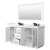 Custom image for White with Matte Black Trim / Carrara Cultured Marble / 58