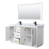 Custom image for White with Matte Black Trim / White Carrara Marble / 58