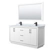 Custom image for White with Matte Black Trim / White Carrara Marble / 58