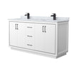 Custom image for White with Matte Black Trim / White Carrara Marble / No Mirror
