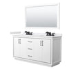 Custom image for White with Matte Black Trim / White Cultured Marble / 58