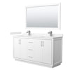 Custom image for White with Brushed Nickel Trim / Carrara Cultured Marble / 58