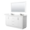 Custom image for White with Brushed Nickel Trim / Carrara Cultured Marble / 58
