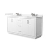 Custom image for White with Brushed Nickel Trim / Carrara Cultured Marble / No Mirror