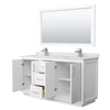 Custom image for White with Brushed Nickel Trim / White Carrara Marble / 58