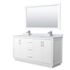 Custom image for White with Brushed Nickel Trim / White Carrara Marble / 58