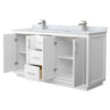 Custom image for White with Brushed Nickel Trim / White Carrara Marble / No Mirror